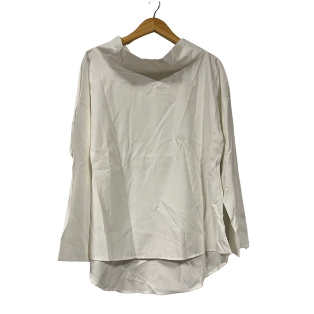 White Cowl-Neck Women's Top